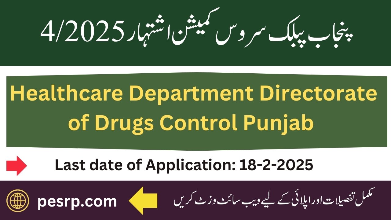 Primary and Secondary Healthcare Department, Directorate of Drugs Control, Punjab.