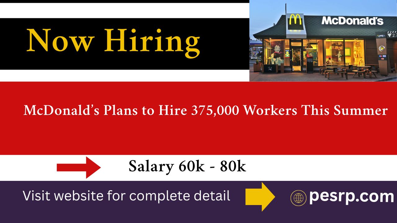 McDonald’s Plans to Hire 375,000 U.S. Workers This Summer
